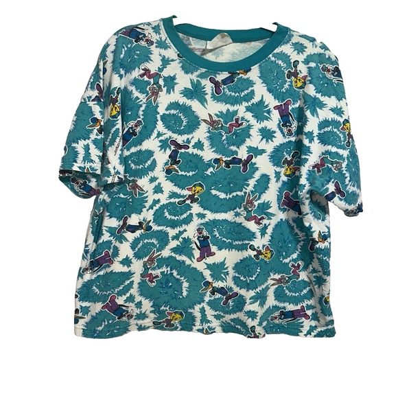 Looney Tunes Vintage 1994 All Over Print T Shirt Tweety Bugs‎ Bunny Size Large - Picture 1 of 5